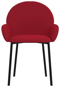 Cadeiras de jantar 2 pcs veludo vermelho tinto