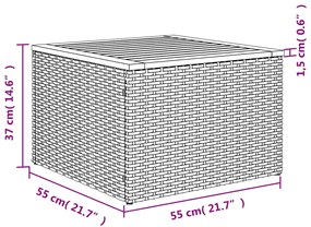7 pcs conjunto de sofás p/ jardim com almofadões vime PE bege