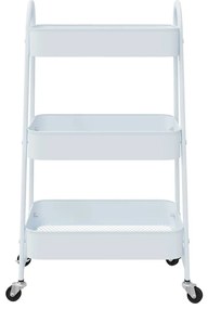 Carrinho de arrumação com 3 níveis 42x41,5x77 cm aço branco