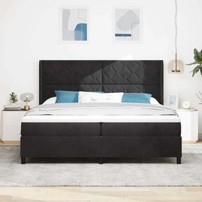 Cama Box com Colchão vidaXL Preta 200x200 cm Veludo