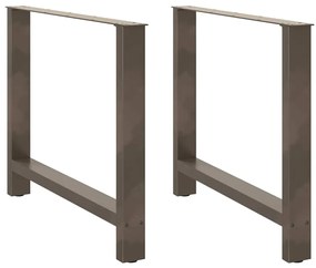 Pés para mesa de jantar em aço natural, 2 peças, 90x (72-73) cm, aço
