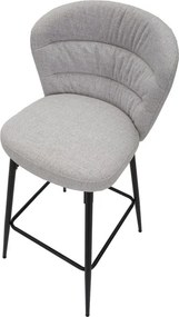CONJUNTO DE 2 BANCOS DE BAR LOSANNA 52X59X108 CM CINZENTO E PRETO