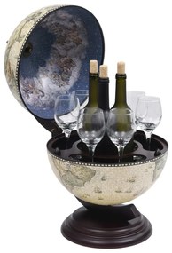Garrafeira de mesa em forma de globo madeira de eucalipto verde