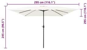 Guarda-Sol Quadrado 295x245 cm Branco Areia