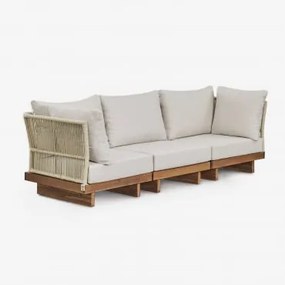 Sofá Modular Dailin De 3 Peças Com 2 Poltronas De Canto Em Madeira De Acácia Castanho Acácia - Sklum