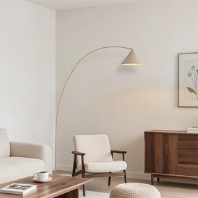 Candeeiro de pé retro bege com interior branco - Triangolo