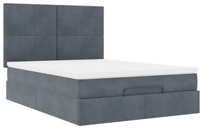 Estrutura cama otomana com colchões 140x190cm cinzento escuro