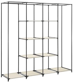 Roupeiro com 4 compartimentos 175x45x170 cm cor creme