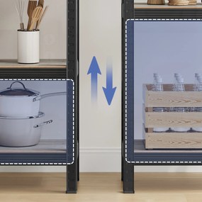 Estante de aço para cargas pesadas 30 x 75 x 150 cm cinza + preto