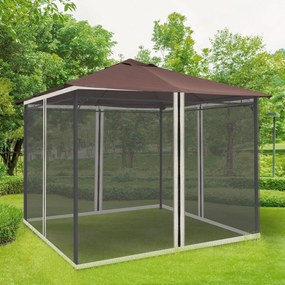 Outsunny 4 Painéis Laterais 302x207 cm para Tenda de Jardim Mosquiteir