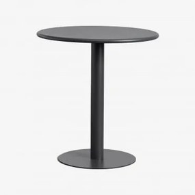 Mesa De Jardim Redonda Ø70 Cm Em Ferro Mizzi Cinza Grafito - Sklum