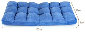 Sofá dobrável Encosto ajustável 14 Posições Sala Quarto Cadeira 105 x 56 x 15 cm Azul