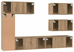 Conjunto de móvel de TV com prateleira Outros 6 pcs carvalho artisiano
