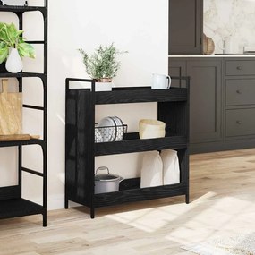 Carrinho de Cozinha Manual Carvalho preto 70 x 30 x 82 cm
