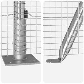Cerca de Arame Soldado com 13 Postes Flangeados 0.5x100 m Aço Galvaniz