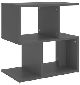 Mesa de cabeceira 50x30x51,5 cm contraplacado cinzento