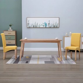 vidaXL Cadeiras de jantar 2 pcs tecido amarelo