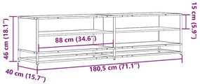 Móvel de TV 180,5x40x46 cm derivados madeira carvalho castanho