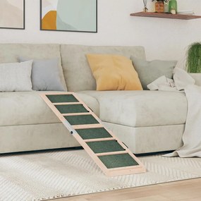 vidaXL Rampa para cães 120x30 cm madeira de abeto maciça cinzento
