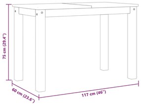 Mesa de jantar Panama 117x60x75 cm pinho maciço cinzento