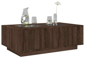 Mesa centro luzes LED Infinity 116x69x40 cm carvalho castanho