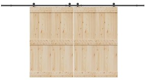 Kit de ferragens para porta deslizante 427 cm aço preto