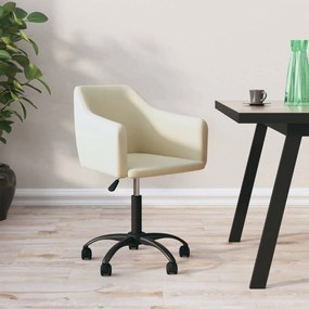 vidaXL Cadeira de jantar giratória veludo cor creme