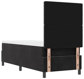 Cama com Estrado vidaXL com Colchão e LED Preto 80x200 cm Veludo