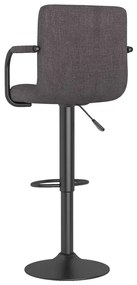 Bancos de bar 2 pcs tecido cinzento-acastanhado