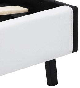 Estrutura de cama com LED 140x200 cm couro artificial branco