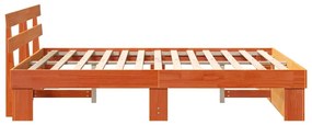 Estrutura da Cama Castanho-mel 160 x 200 cm Madeira de Pinheiro