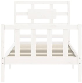 Cama sem colchão 90x200 cm madeira de pinho maciça branco