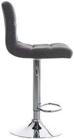 Conjunto de 2 bancos de bar Peru em tecido e com estrutura cromada 46 x 94-114 x 47 cm Cinzento