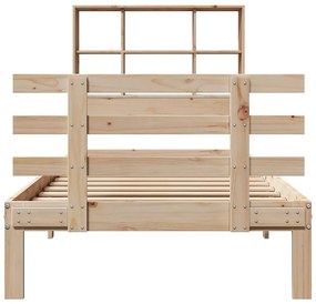 Cama com estante sem colchão 90x190 cm pinho maciço