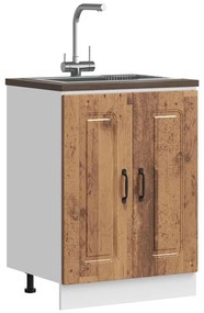 vidaXL Armário baixo lavatório Kalmar 60x46x81,5 cm madeira velha