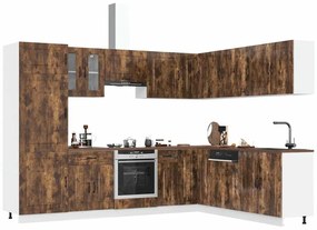 14 peças armário de cozinha conjunto Kalmar carvalho defumado