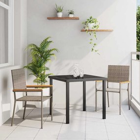 vidaXL Cadeiras empilháveis para jardim 2 pcs Cinza, Marrom