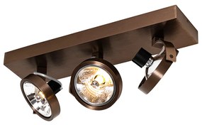 Foco de design bronze escuro 3-luzes rotativo e inclinável - Go