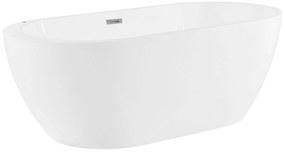 Banheira autónoma com hidromassagem e LEDs em acrílico branco 170 cm NEVIS III Beliani