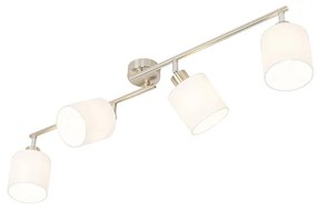 Foco de teto em aço com abajur branco 4 luzes ajustáveis - Hetta Moderno,Design