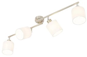 Refletor de teto em aço com abajur branco 4 luzes reguláveis - Hetta Moderno,Design