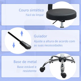 Banco Profissional GiroLux – Giratório com Encosto Removível e Altura