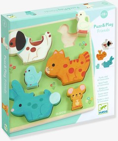 Puzzle de encaixe DJECO puzz and play friends verde