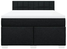 Cama com molas/colchão 140x200 cm tecido preto