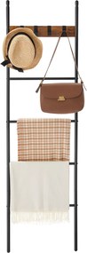 Escada para toalhas de estilo industrial com ganchos 44 x 160 cm Castanho Vintage-preto