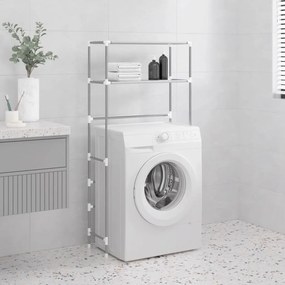 vidaXL Estante arrumação p/ máquina de lavar roupa 2 prat. ferro cinza