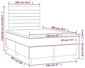 Cama boxspring com colchão 120x200 cm veludo preto