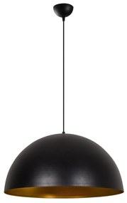 Candeeiro Suspenso Sivani – Preto e Dourado – Diâmetro 60 cm, Altura 1