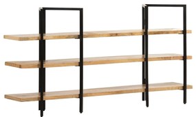 Estante com 3 prateleiras 160x31x80 cm madeira mangueira maciça
