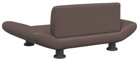 Cama para cães 70x45x28 cm couro artificial castanho